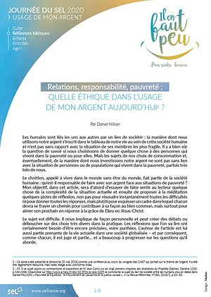 Ethique de l'usage de l'argent