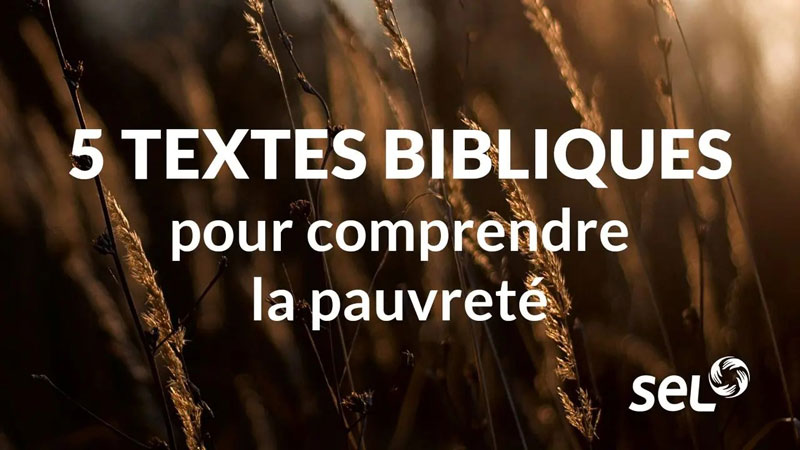 Image d'un champs avec marqué 5 textes bibliques pour comprendre la pauvreté