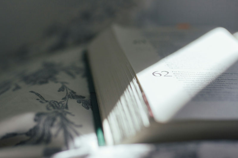 Image montrant un livre ouvert, éclairé par une lumière.